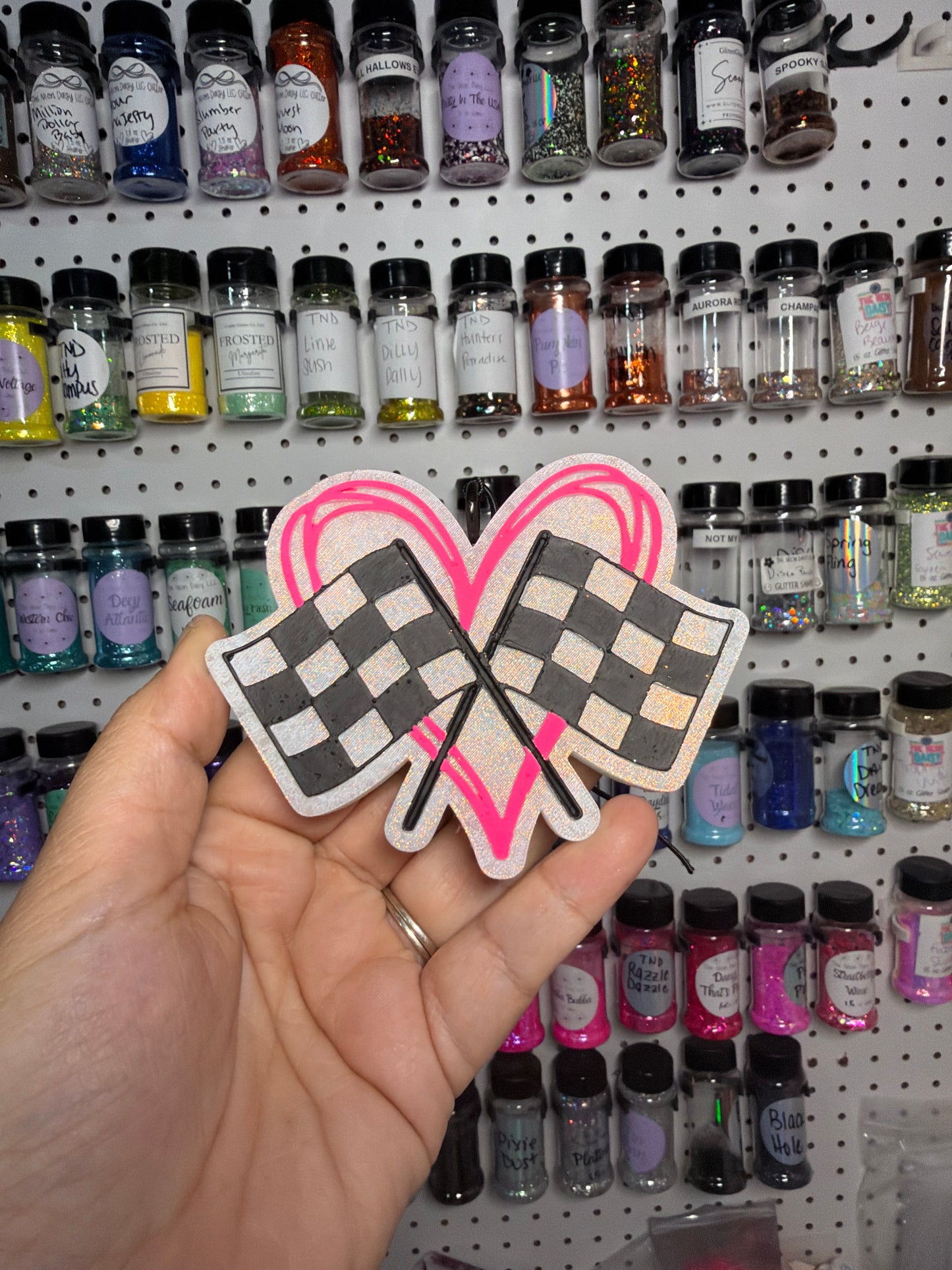 Checkered Flag Heart | Black Ice