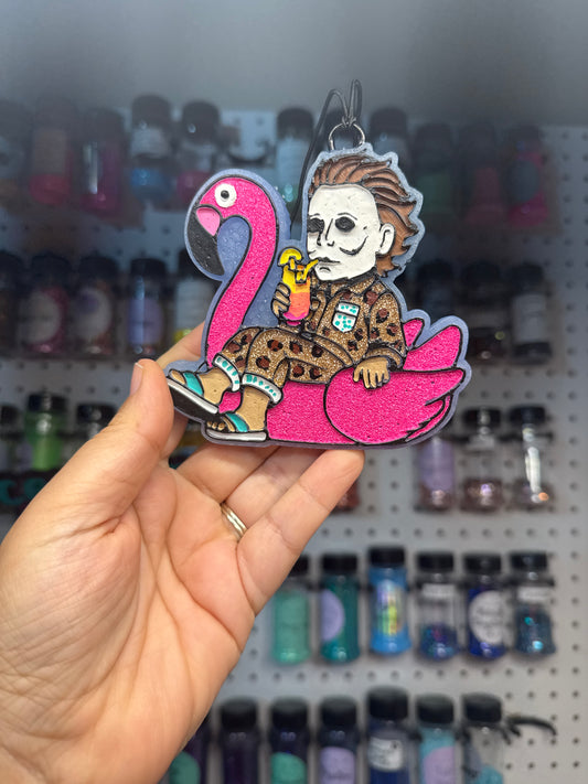 Michael Myers on a Floatie