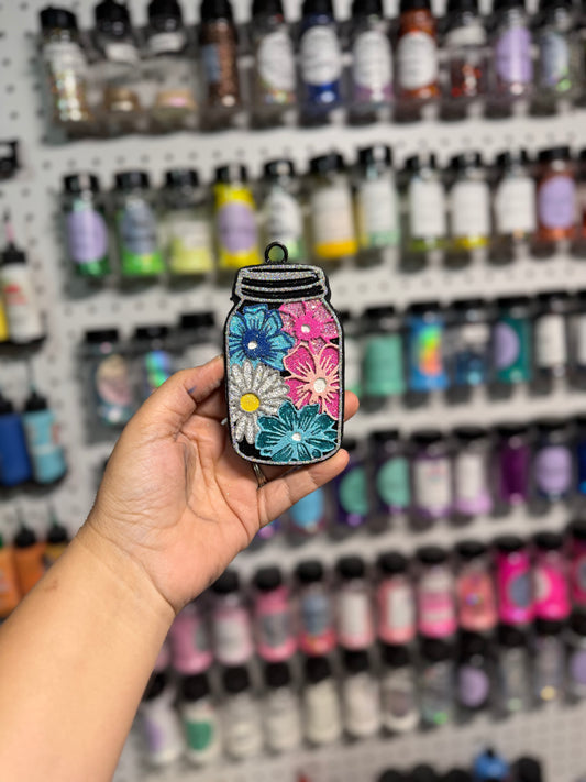 Floral Mason Jar Car Freshie