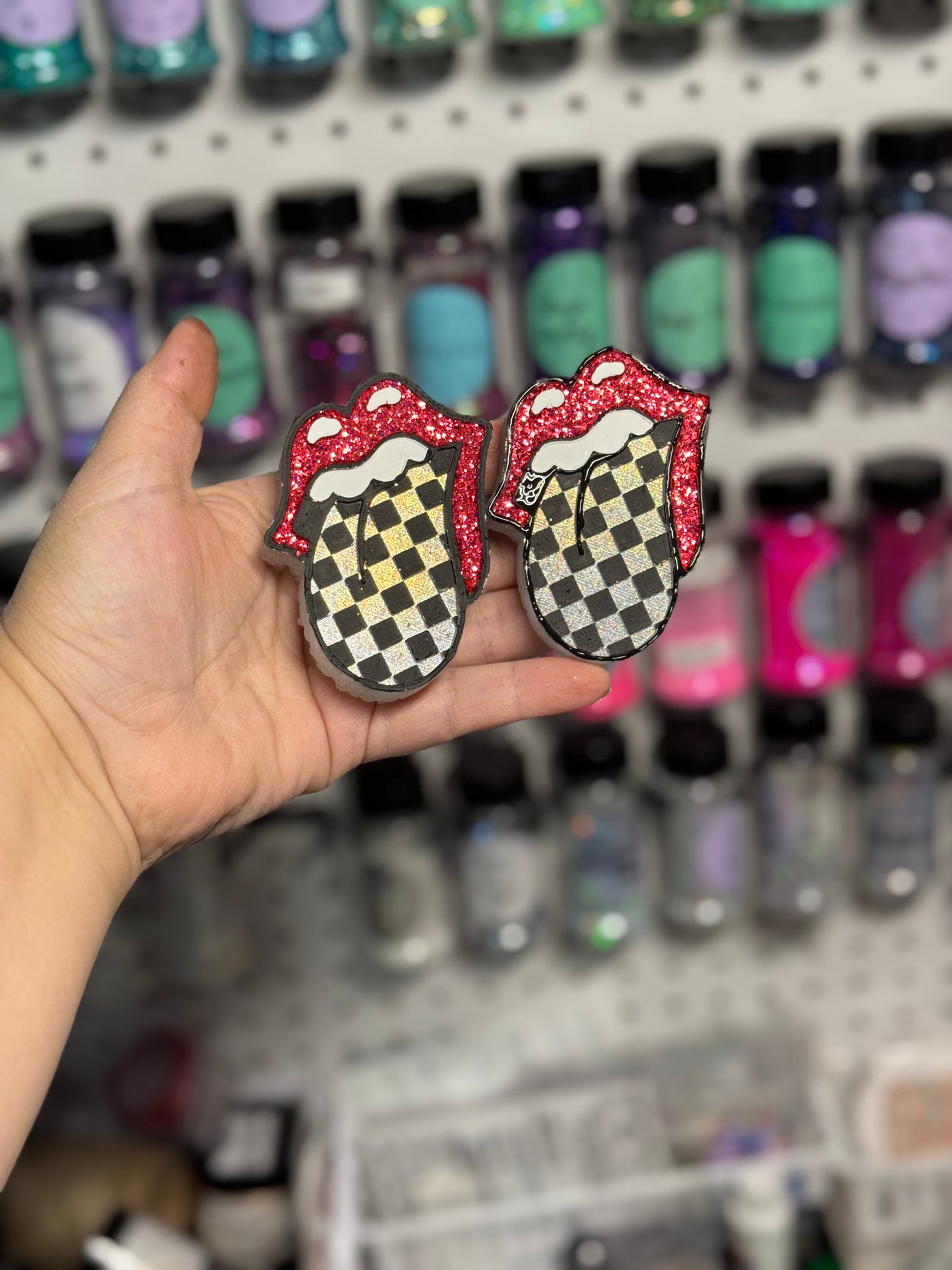 Checkered Tongue Vent Clip Freshie (set of 2)