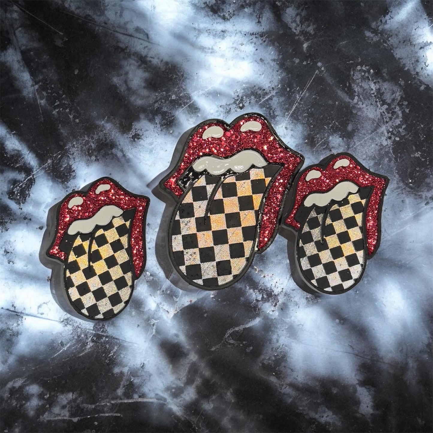 Checkered Tongue Freshie Set (freshie + vent clips)